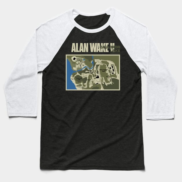 Alan Wake 2 - Cauldron Lake Campgrounds Baseball T-Shirt by bianca alea